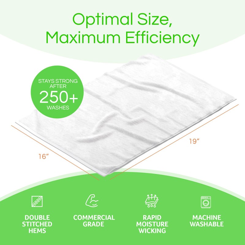 Towels N More 24 Pack 16x19 Bar Mop Towels White Absorbent Cotton Kitchen Towels - Quick Drying Towels - for Home, Restaurant, Bar Glass Cleaning Towels, Chef/Cook Etc. 30 oz - Image 3